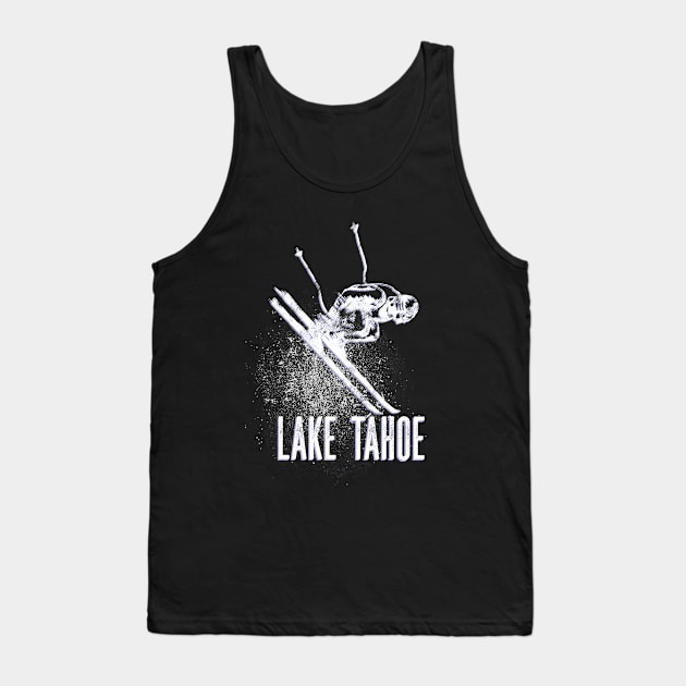 Lake Tahoe Downhill Ski Mountain Resort Vintage Skier Gift Tank Top by Pine Hill Goods